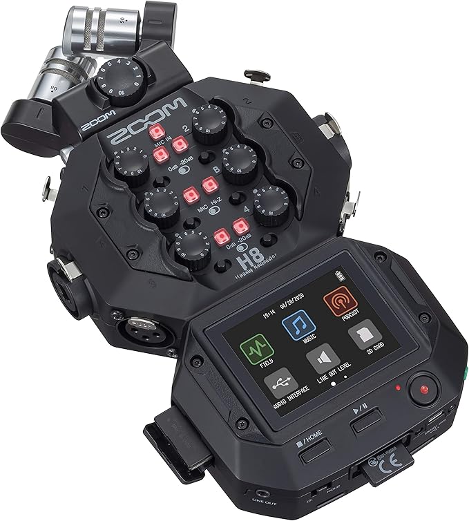 Zoom H8 Portable Recorder (compatible upto 12-Track recording) 6 Inputs, Touchscreen/Usb Audio Interface, Battery Powered, For Stereo/Multitrack Audio, Video, Podcasting and Music Zoom H8 Portable Recorder (compatible upto 12-Track recording) 6 Inputs, Touchscreen/Usb Audio Interface, Battery Powered, For Stereo/Multitrack Audio, Video, Podcasting and Music